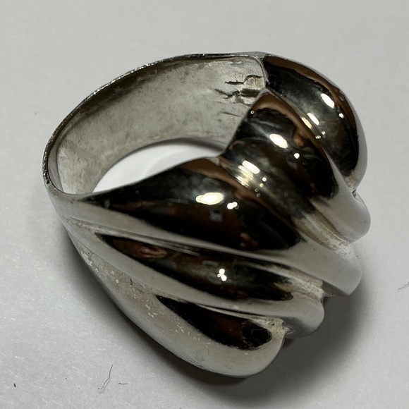 CHARLES KRPELL Sterling Silver Ribbed Ring. Size 8.5 - Picture 4 of 12
